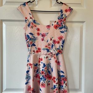 Pink floral vintage style dress